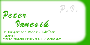 peter vancsik business card